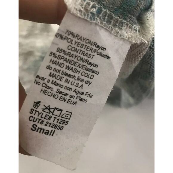 Annabelle Small Dolman Sleeve Tunic Chevron Stripe Top Cinched Oversized #4998 - Picture 9 of 9